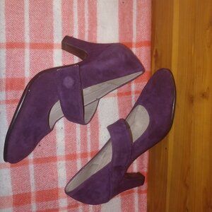 purple felt heels